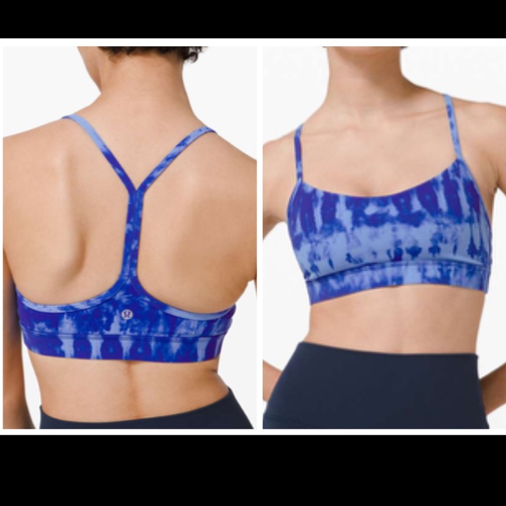 Lululemon Flow Y Bra Nulu *Light Support, B/C Cup Game Day Blue Multi size 4 EUC